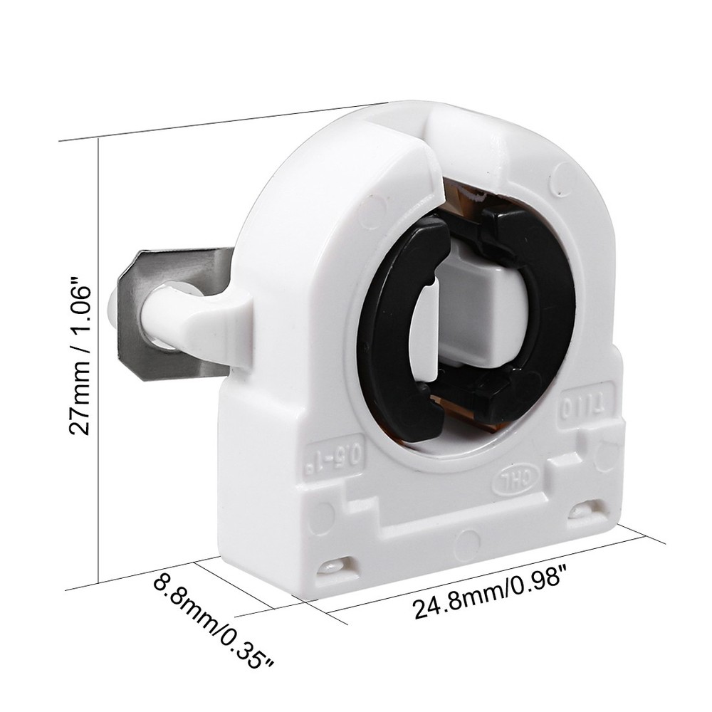 10 Pcs 2A T8 Socket G13 Base Fluorescent Lamp Holder Light Accessory White