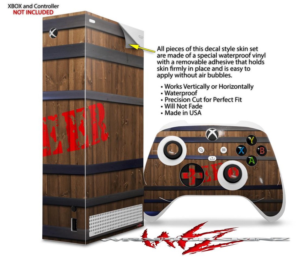 Skin Wrap for XBOX Series S Console Controller Beer Barrel