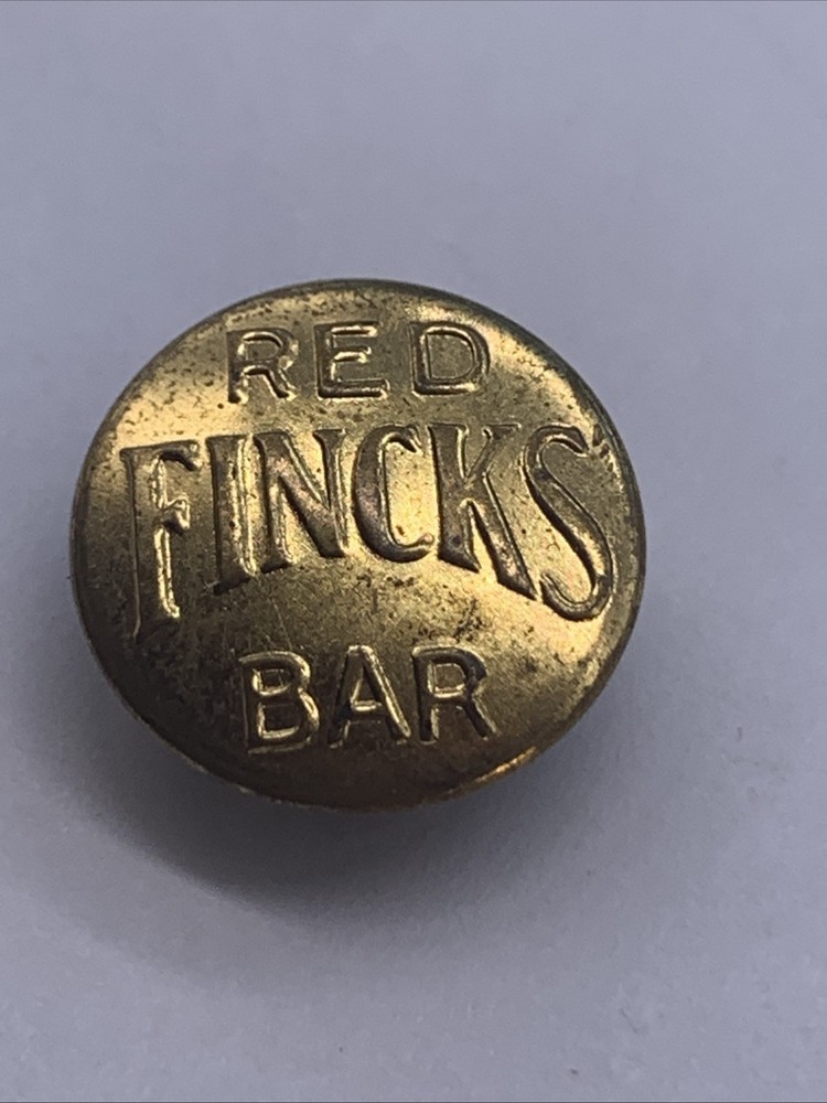 Vintage Red Finks Bar Button