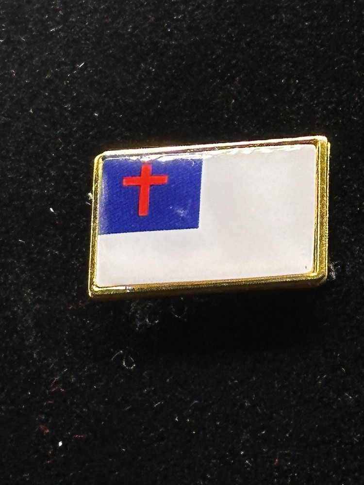 Small Christian flag lapel pin new