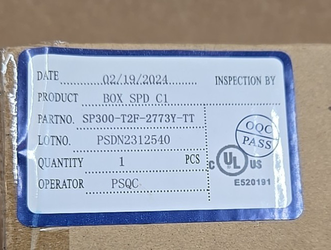 SP300-T2F-2773Y-TT SURGE PROTECTIVE DEVICE