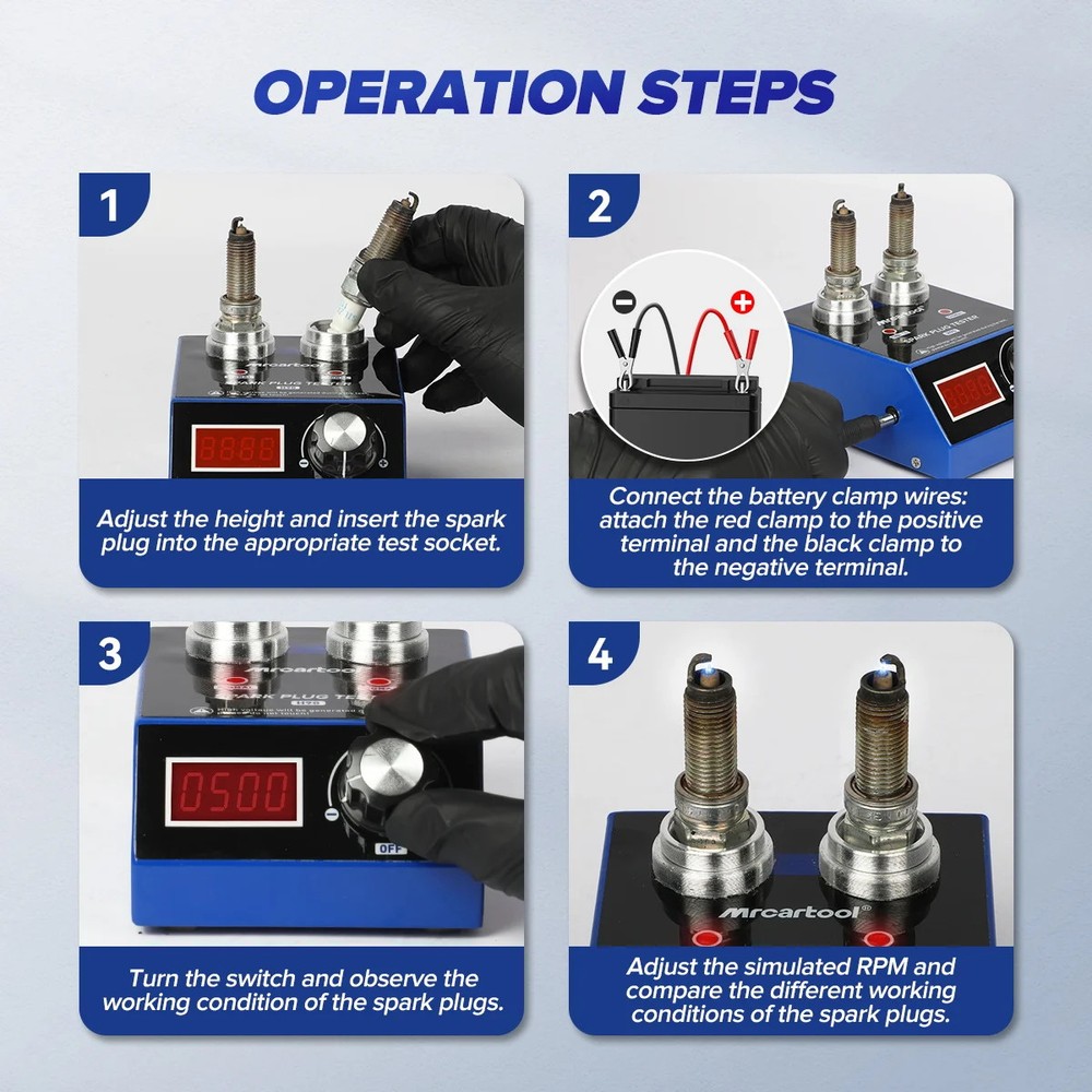Digital Car Spark Plug Tester Ignition Testers Double Hole Analyzer Diagnostic