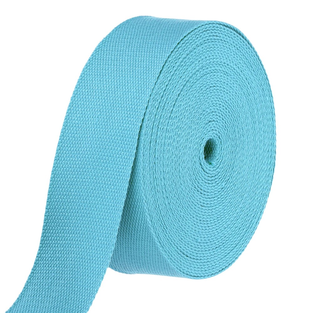 Cotton Webbing 2 Inch 11 Yard Polyester Cotton Webbing Strap, Light Blue