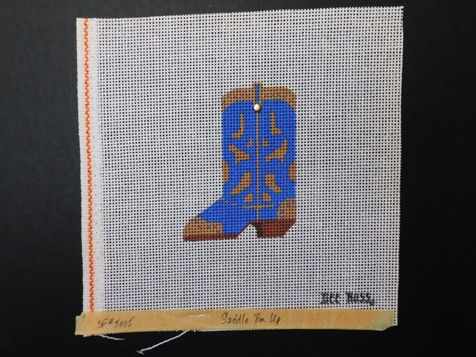 SADDLE 'EM UP (SB9) Painted Needlepoint