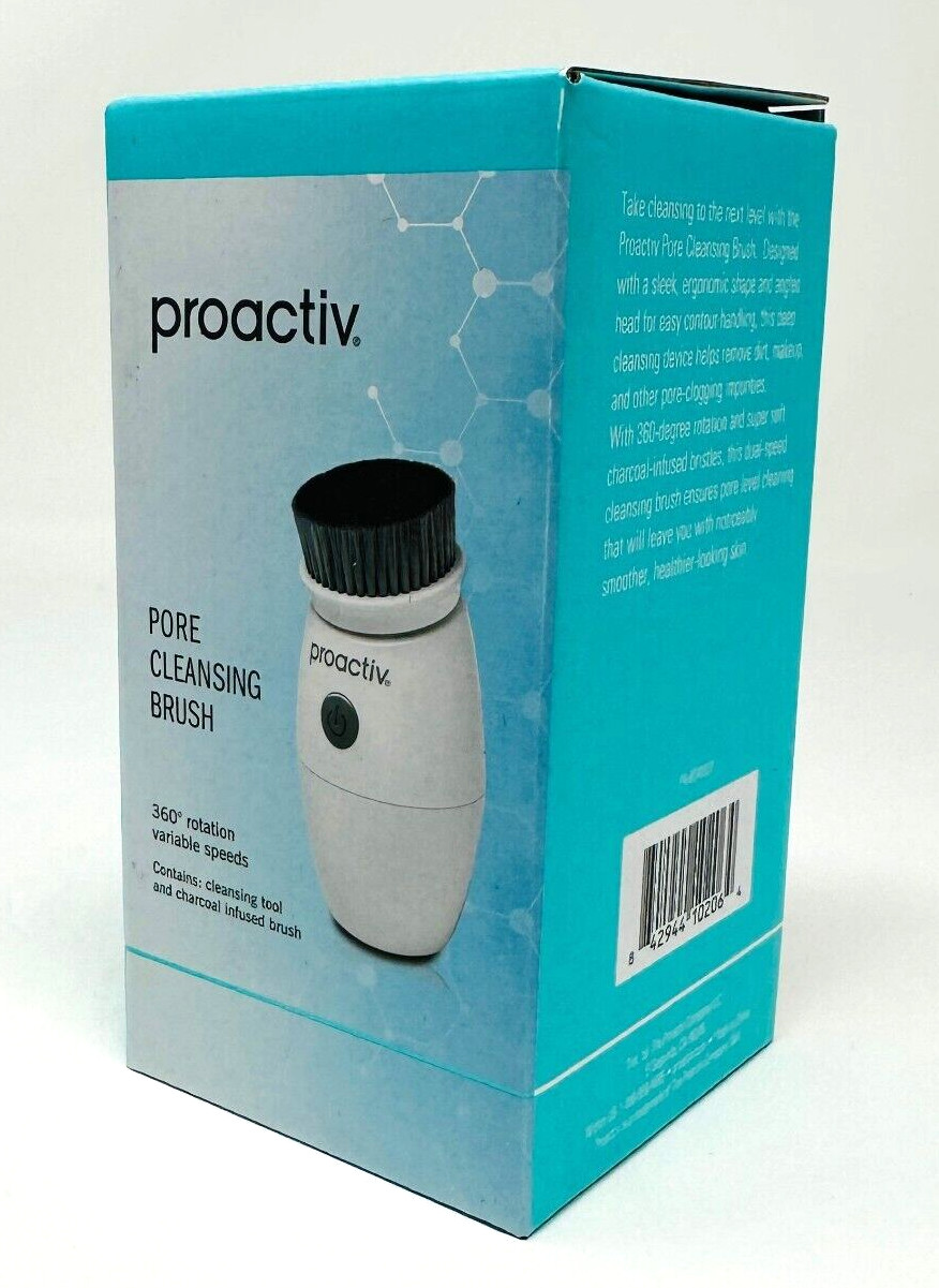 Proactiv PORE CLEANSING BRUSH Charcoal Infused Face Brush 360 Rotation - NEW