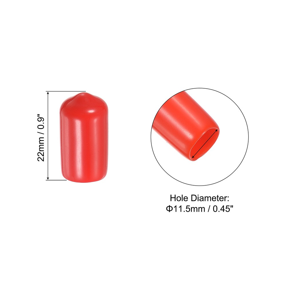 12mm Billiard Tip Cover, 4pcs Rubber Billiard Tool, Red