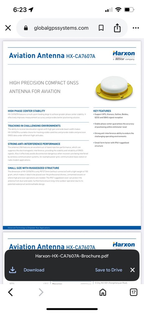 Harxon CA7607A HIGH PRECISION COMPACT GNSSANTENNA FOR AVIATION