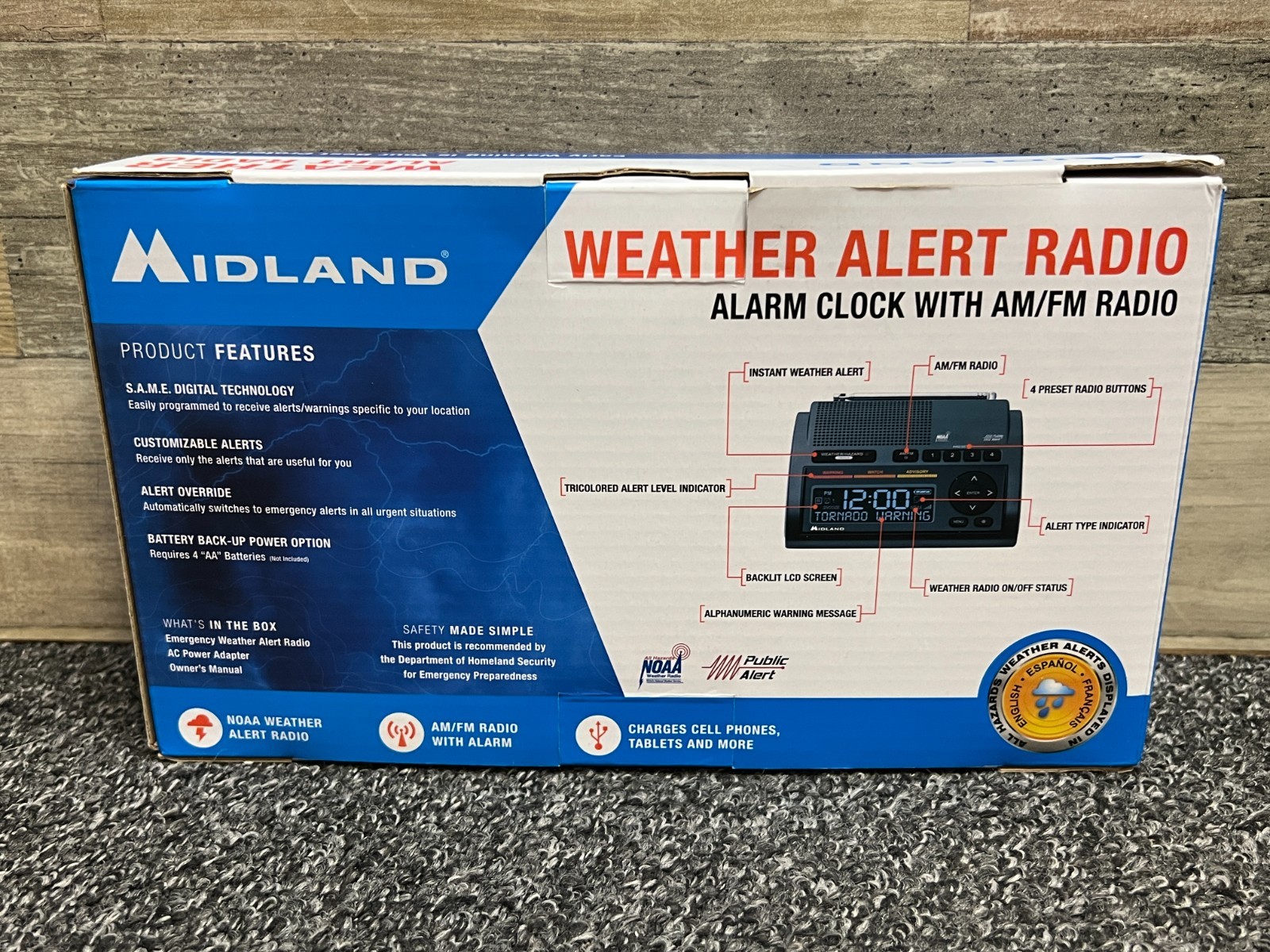 Midland WR400 NOAA Emergency Weather Alert Radio w/ AM FM Radio W/ Power Supply