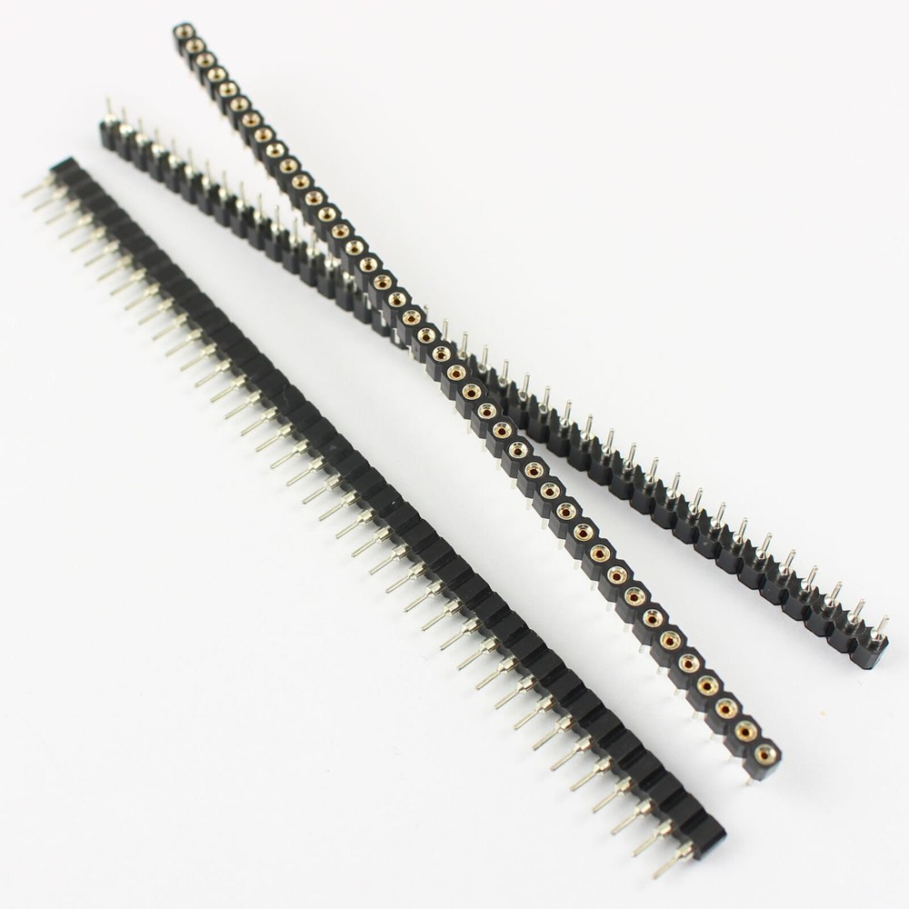 2Pcs 2.54mm Pitch 40 Pin Single Tin PCB Panel IC Breakable Round Female Header