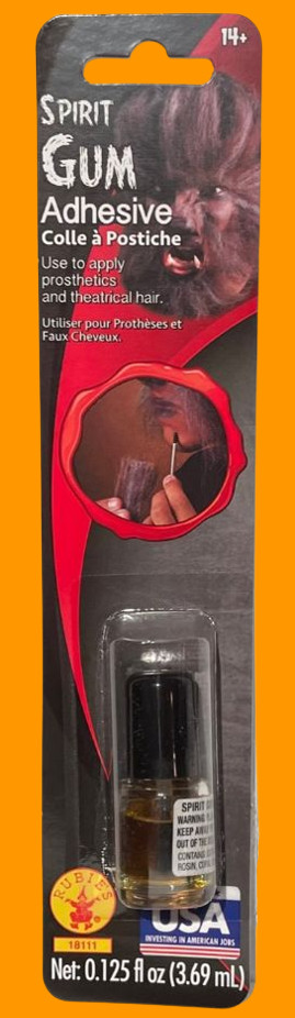 SPIRIT GUM ADHESIVE Theater Makeup Small Bottle Brush Stick On Glue Nose Or Hair