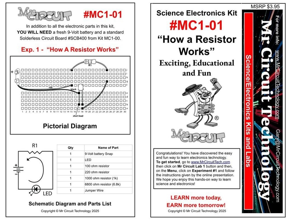 MC1-WS-01 Mr Circuit Basic Electronics Learning Workshop