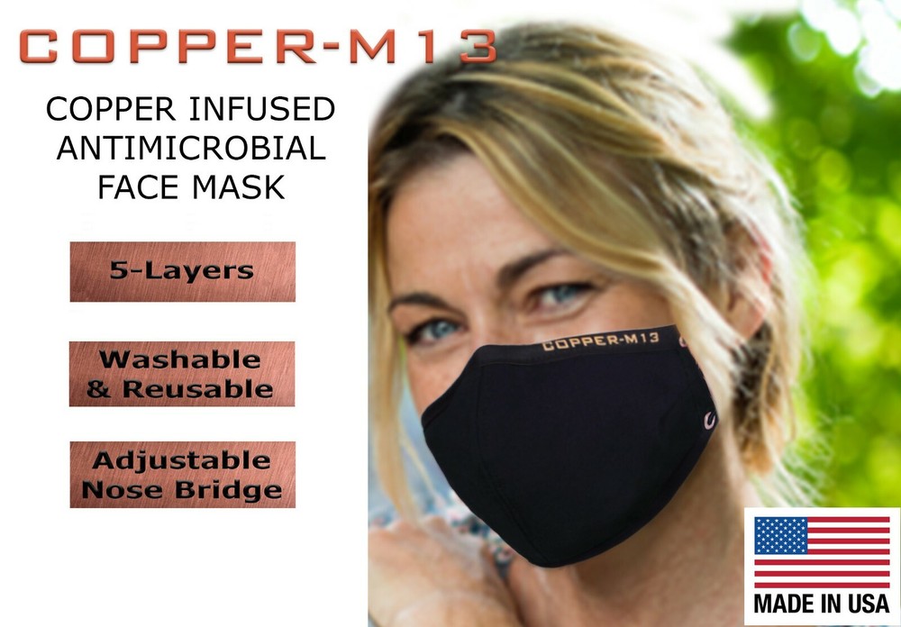 5 Layer Copper Infused Anti-Microbial Face Mask - Washable & Reusable