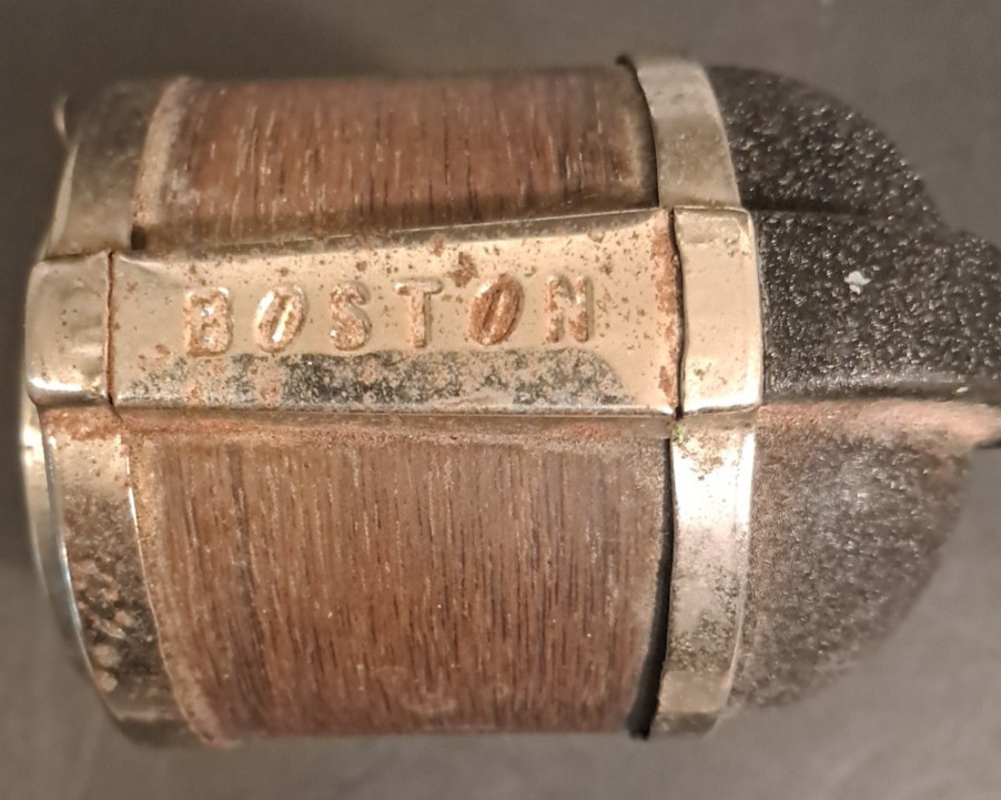 Vintage Boston Pencil Sharpener Wood Grain 8 Hole Manual Hand Crank