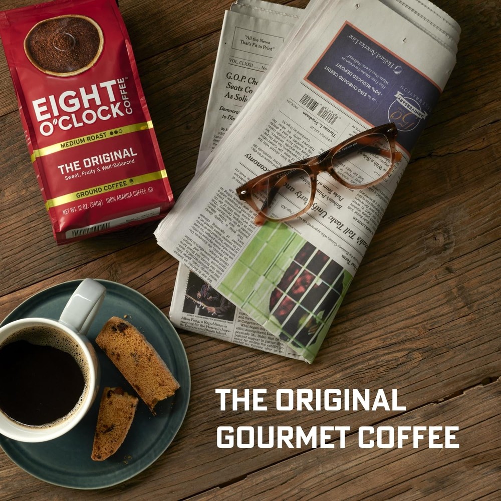 Eight O'Clock Coffee Hazelnut, Medium Roast Whole Bean Coffee, Buttery, Smooth