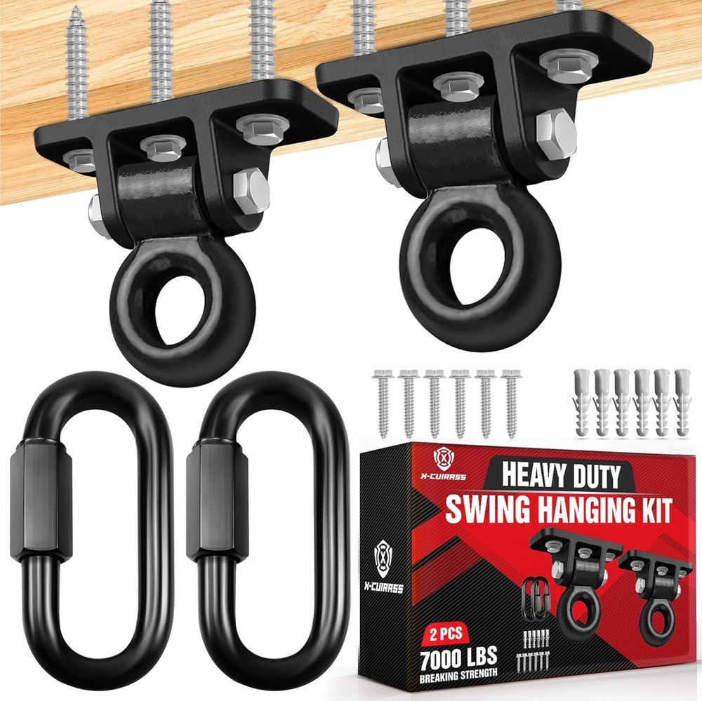 [Premium] Swing Hanger, Heavy Duty 10MM Solid Swing Set Hardware, Swing Hooks...