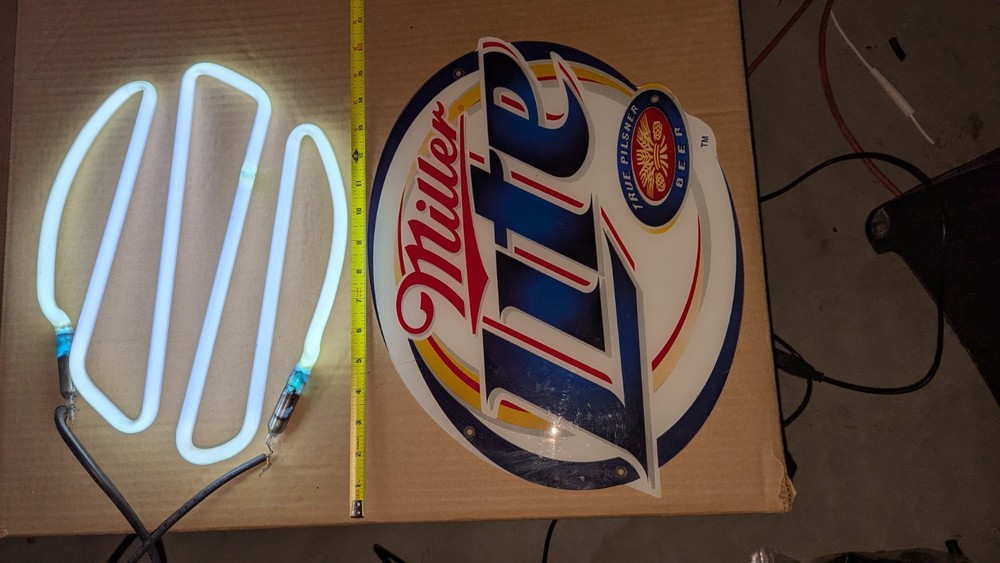 Miller Lite Panel with neon back tubing (used)