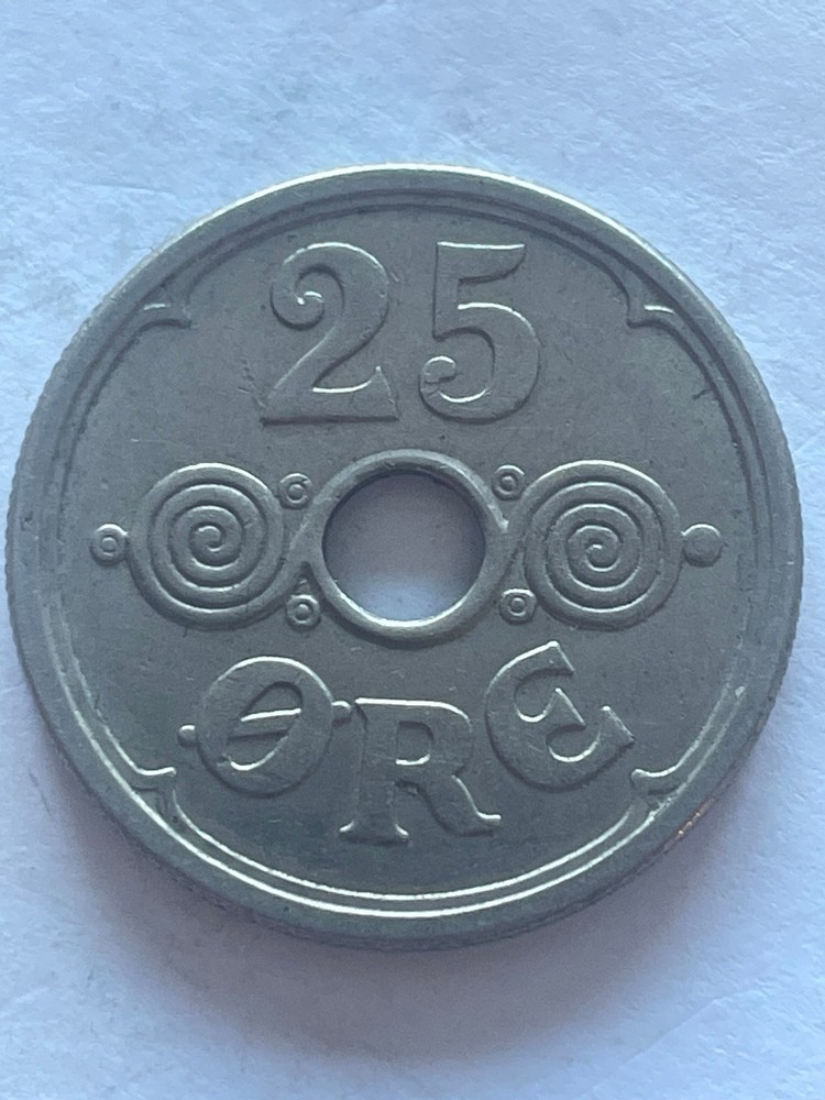 1924 Denmark 25 Ore Nice HG57