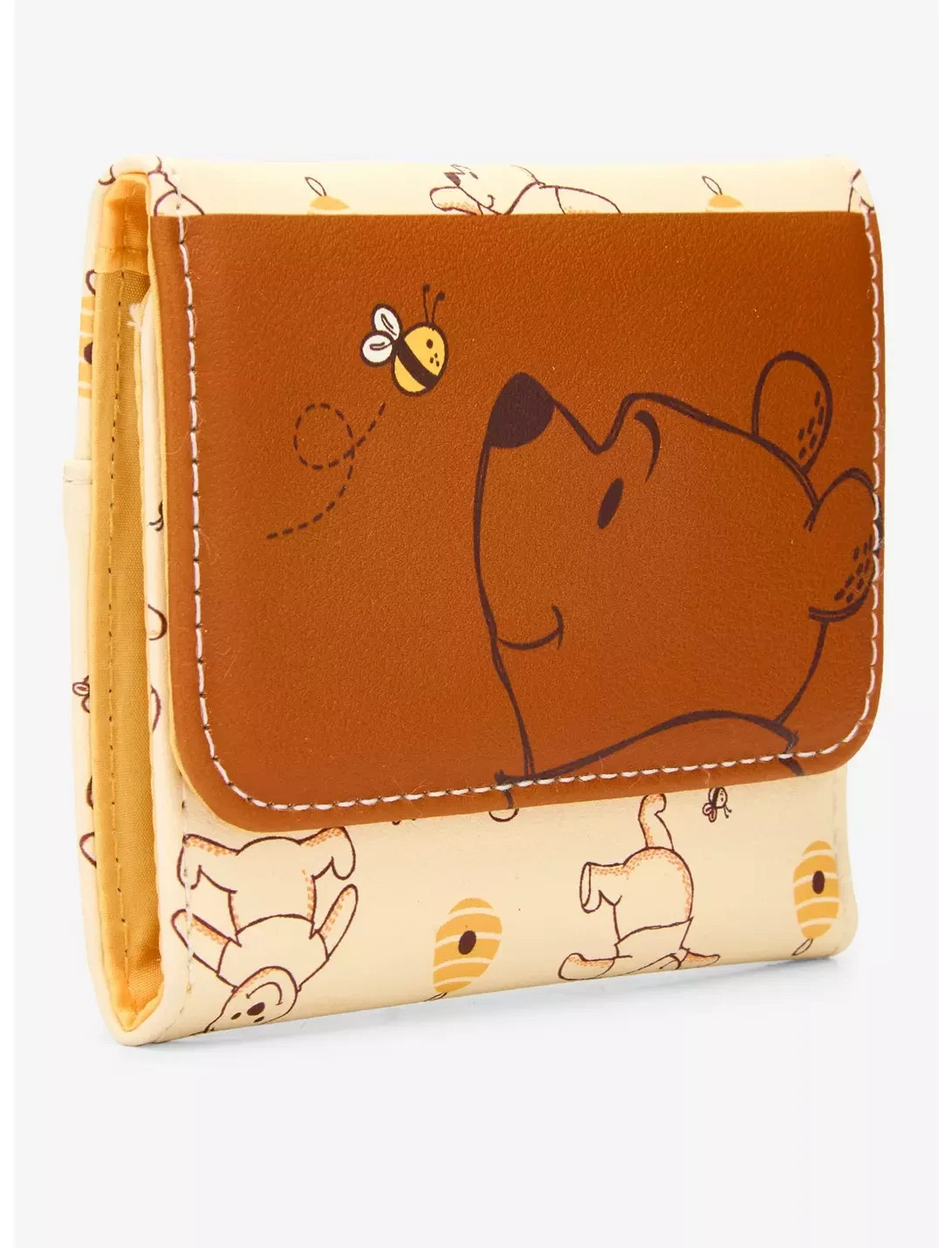 Loungefly Disney Winnie The Pooh Bee AOP Flap brown WALLET - hunny SEALED NEW