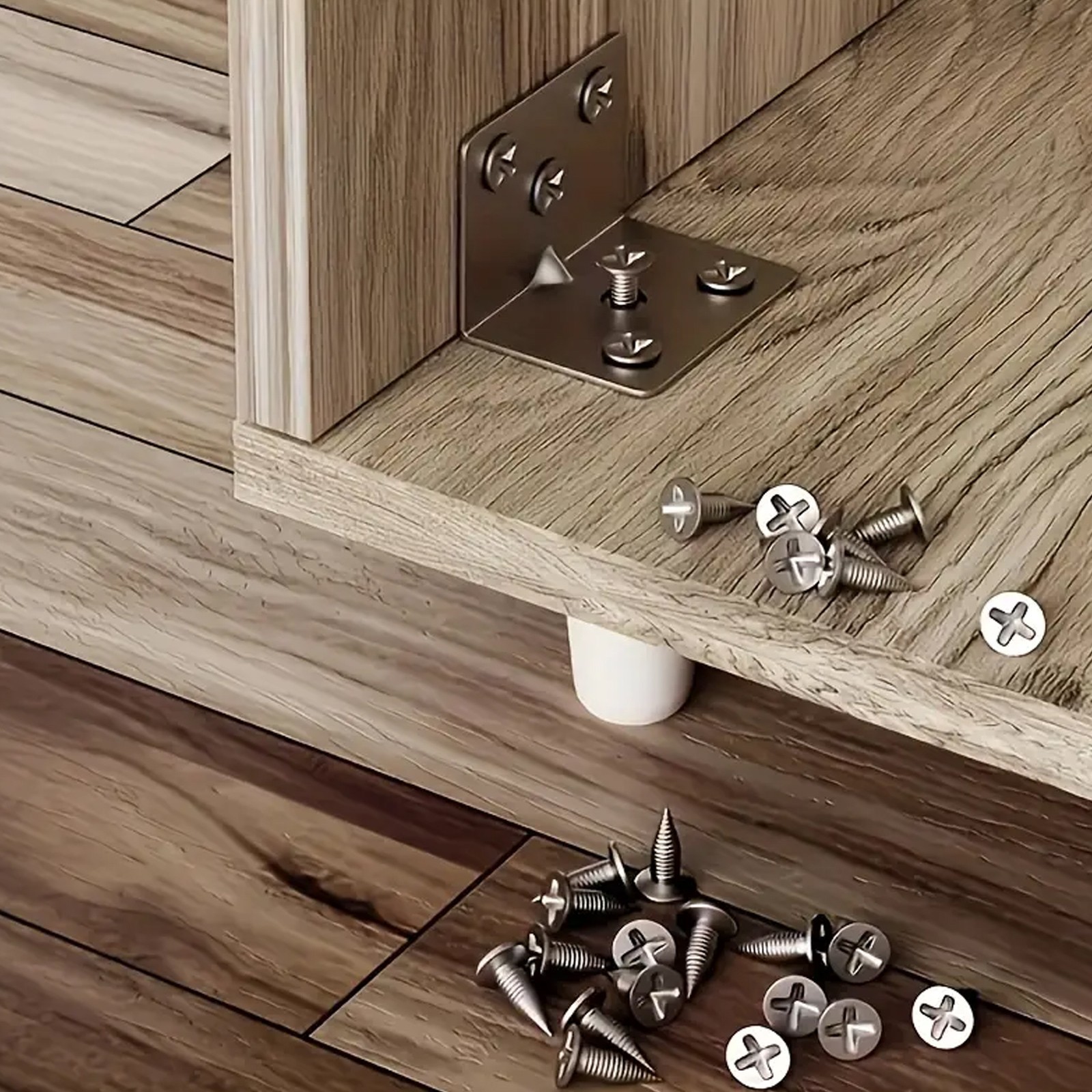 Stainless Steel L-Shaped Bracket Corner Brace 0.79in 90 Degree Angle Corner Lot