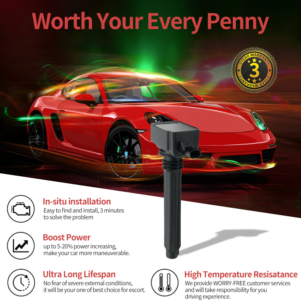 ✅OEM 6 Ignition Coil + Iridium Spark Plug For Dodge Jeep Ram Chrysler 3.6L UF648