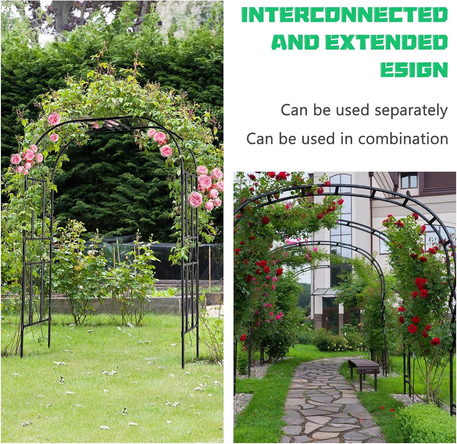 NAIZEA Garden Arch Arbor Trellis Archway Garden Trellis for Lawn, Party Ceremony