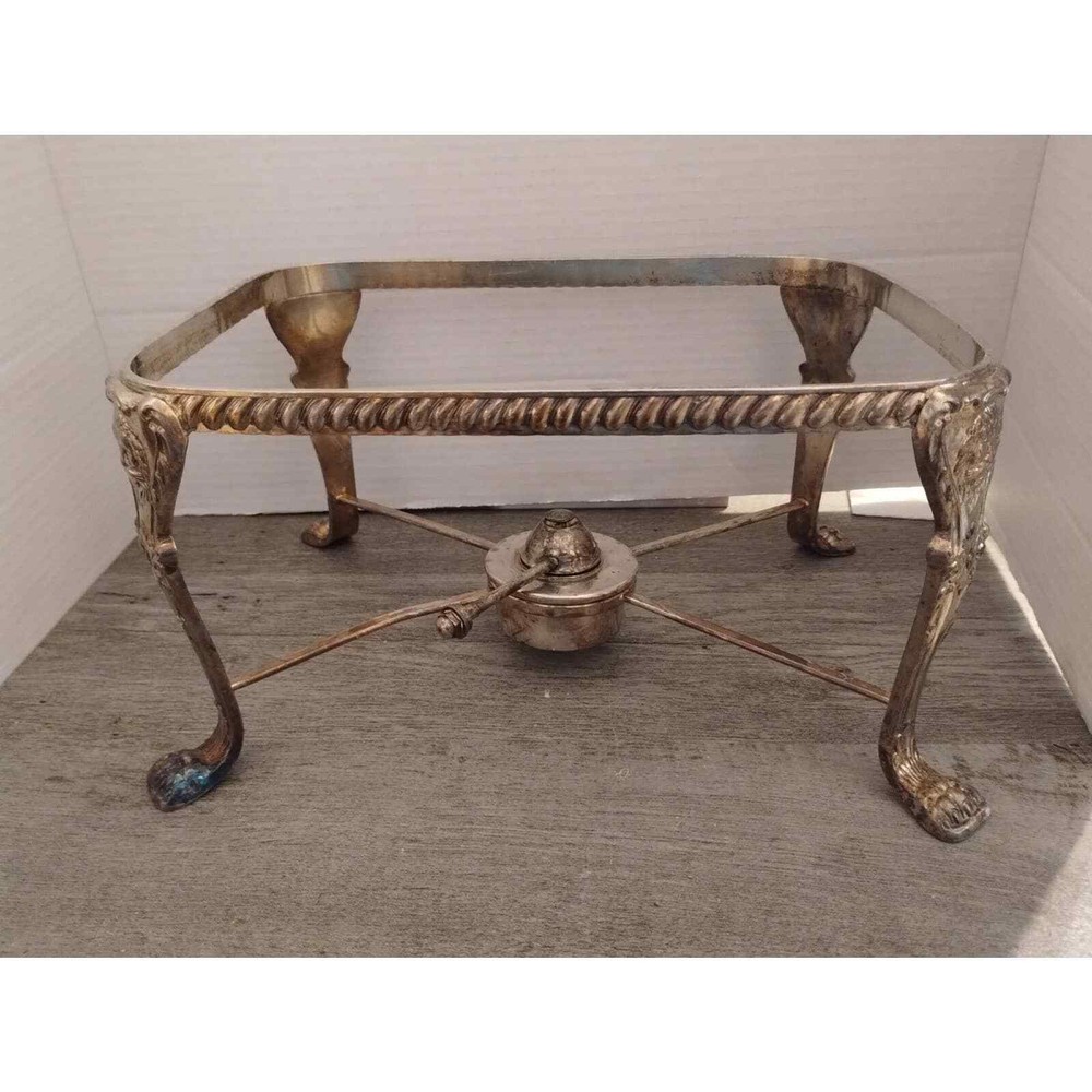 Poole OLD ENGLISH EPC #5020 Rectangular Chafing Dish Lid Burner & Stand 5 pc set