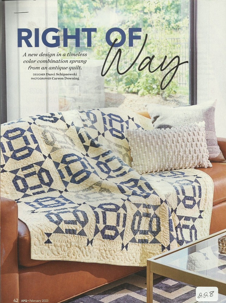 B0014 RIGHT OF WAY  QUILT PATTERN/INSTRUCTIONS