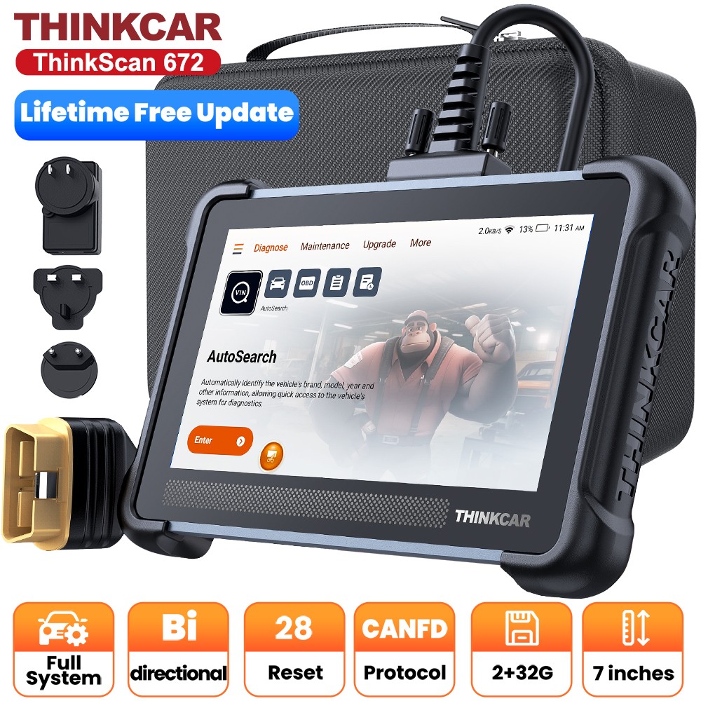THINKSCAN 672 OBD2 Scanner Car FCA Code Bidirectional Diagnostic Tool 2026 USA