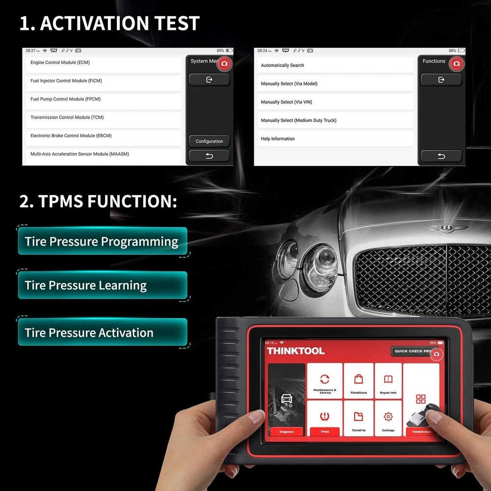 THINKCAR Bluetooth ALL Systems Diagnosis For Ford OBD2 Scanner IMMO Active Test