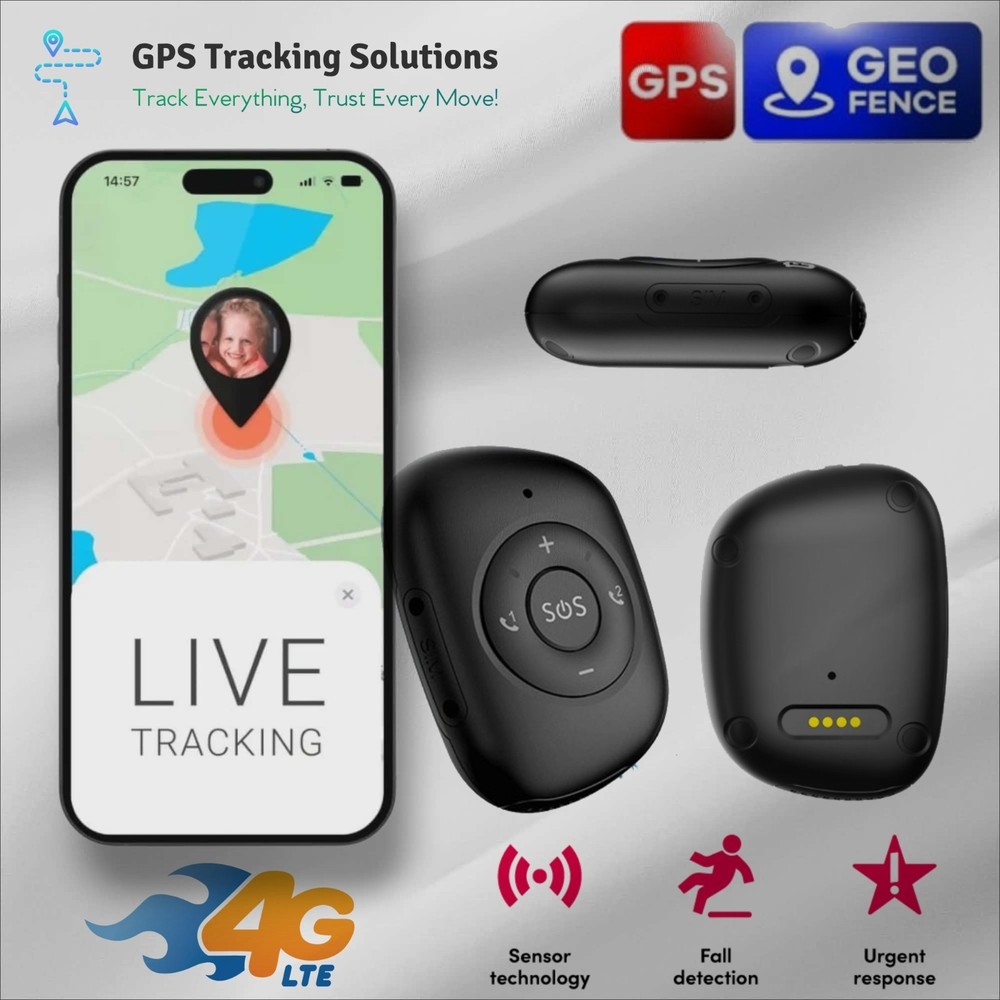 4G Wireless Personal GPS Tracker Kids Elderly SOS Button Waterproof Fall Alert