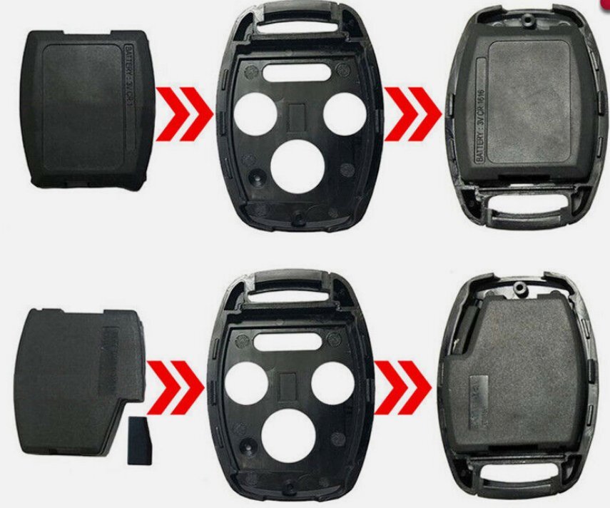 X2 DIY Repair Kit For Honda 4 Button Remote Key Shell Case Easy Fix and Strong!