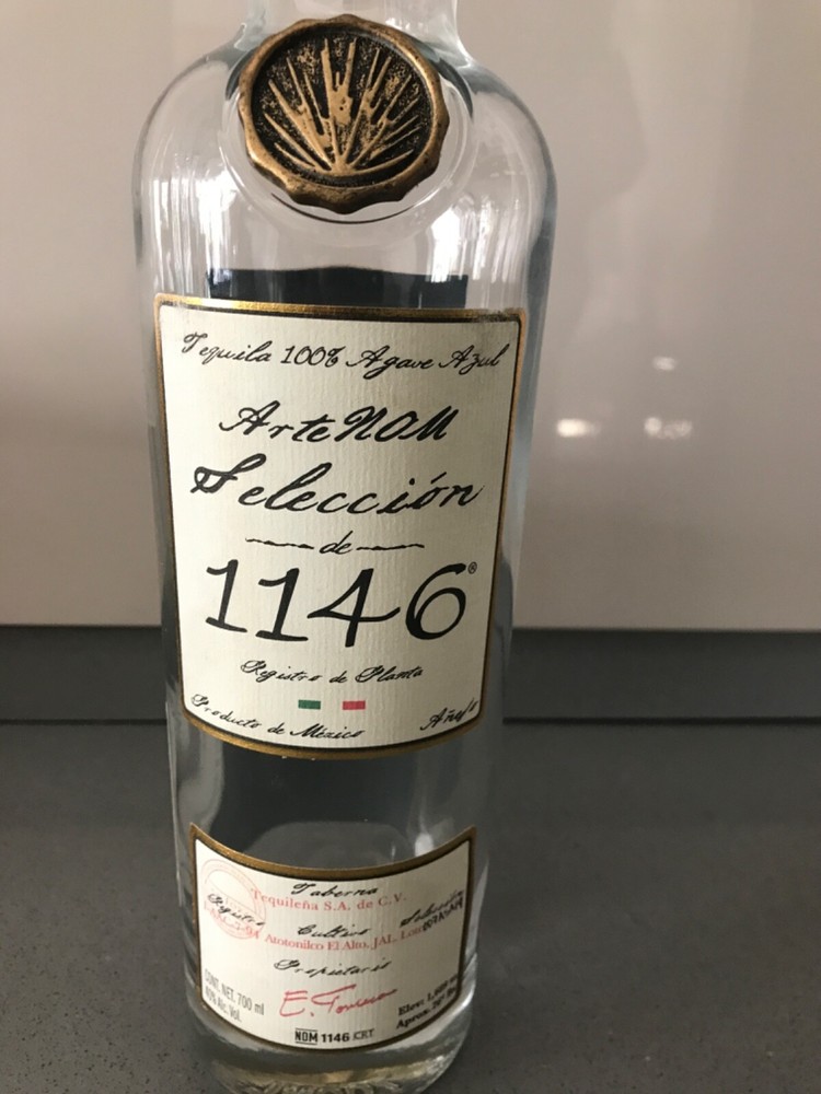 ArteNOM selection de 1146 tequila anejo empty bottle