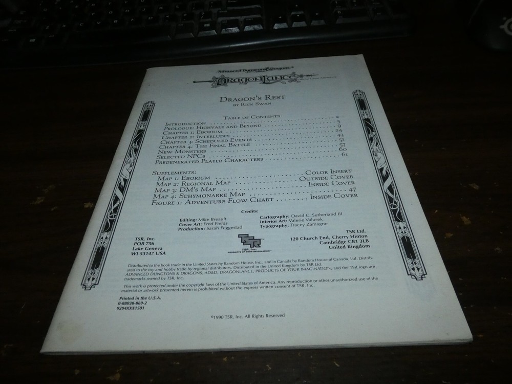 TSR AD&D: DragonLance DLA3: Dragon's Rest: Book only