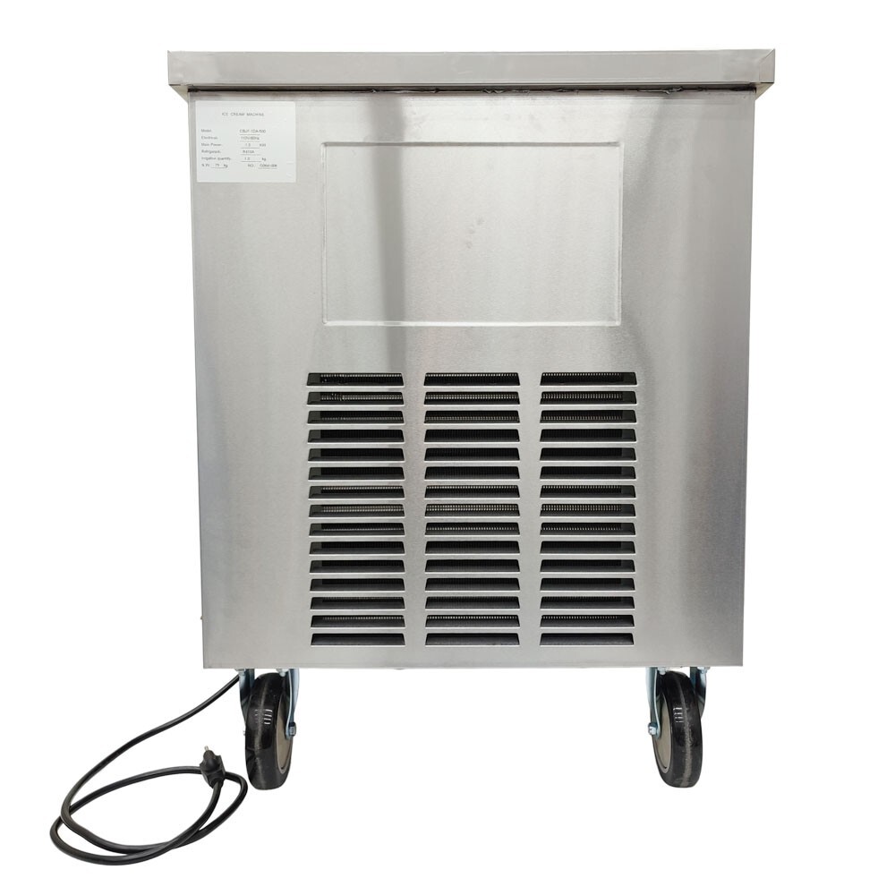 110V 19×19" Rolled Ice Cream Maker Fried Ice Cream Stir Fried Yogurt Machine