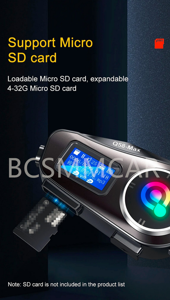 Motorcycle Intercom Helmet Bluetooth Headset LCD Display Screen Waterproof