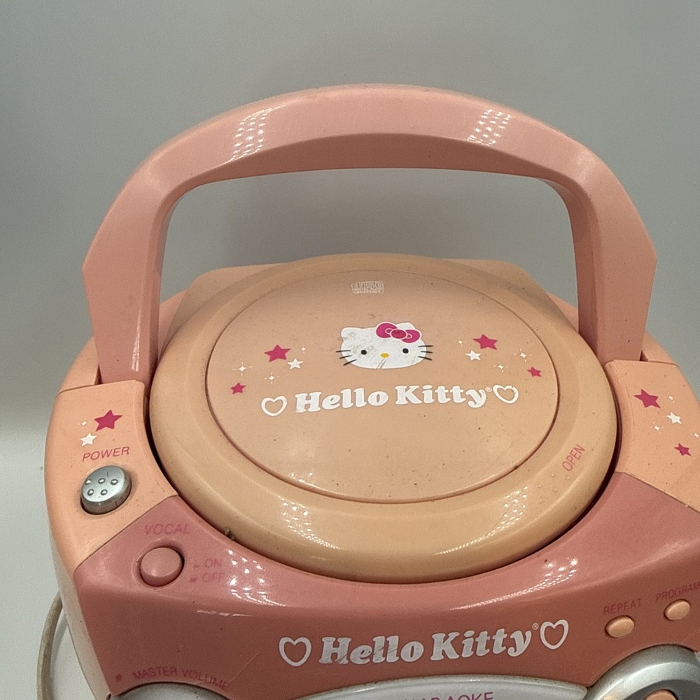 2002 Hello Kitty CDG CD Player and Karaoke Machine HK101 Missing Microphone