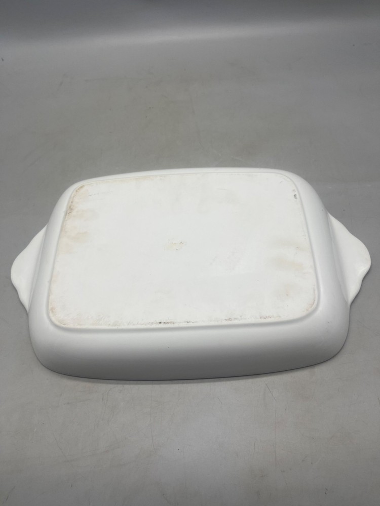 Tienshan Holiday Hostess 16 Inch 2 Quart Rectangular Baker Mint tray tree READ