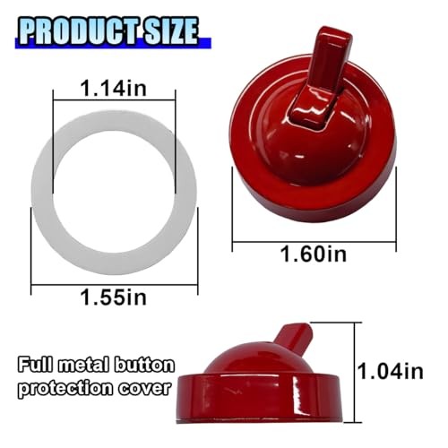 Car Push Start Button Cover, Metal Anti-Scratch One Button Start/Stop Red