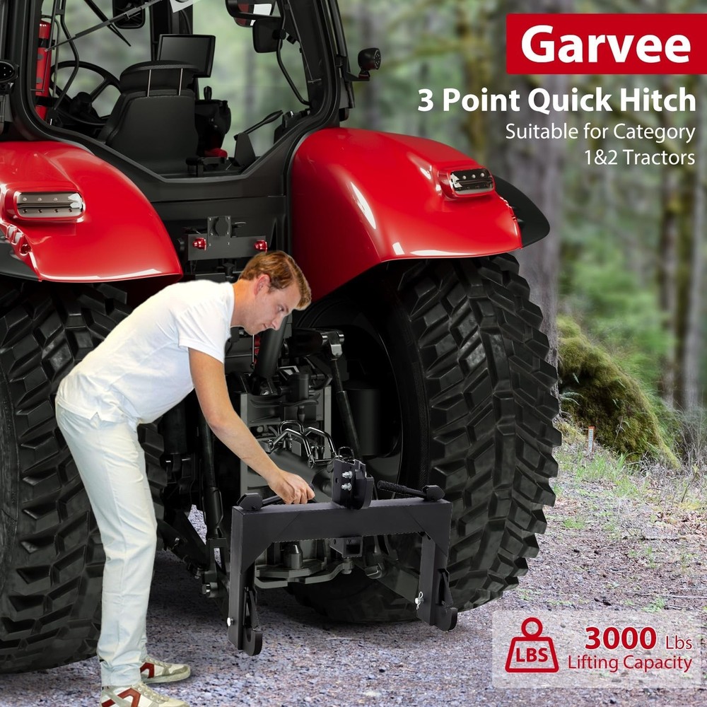 3 Point Quick Hitch 3000lbs with 2" Receiver Adaptation Heavy Duty