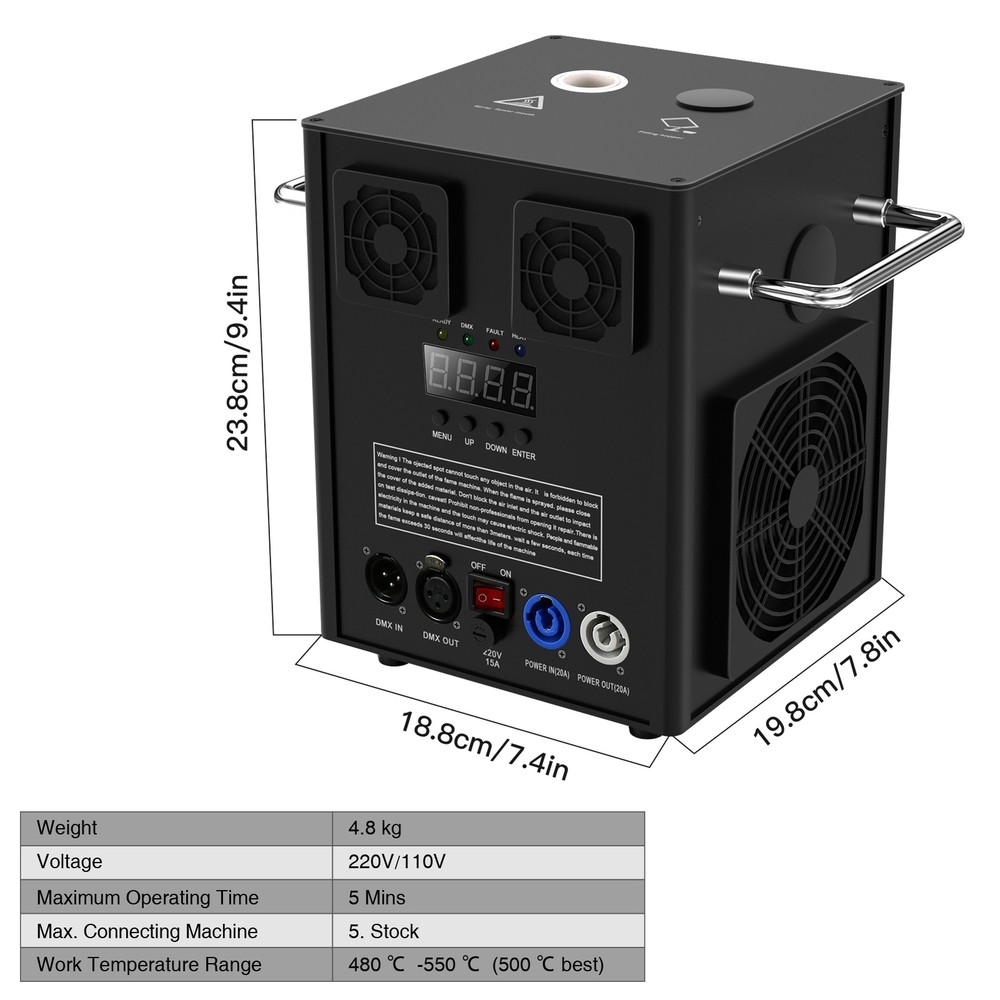 2PCS 700W Cold Spark Machine DMX Firework Machine 5-16ft Wedding DJ Show Light