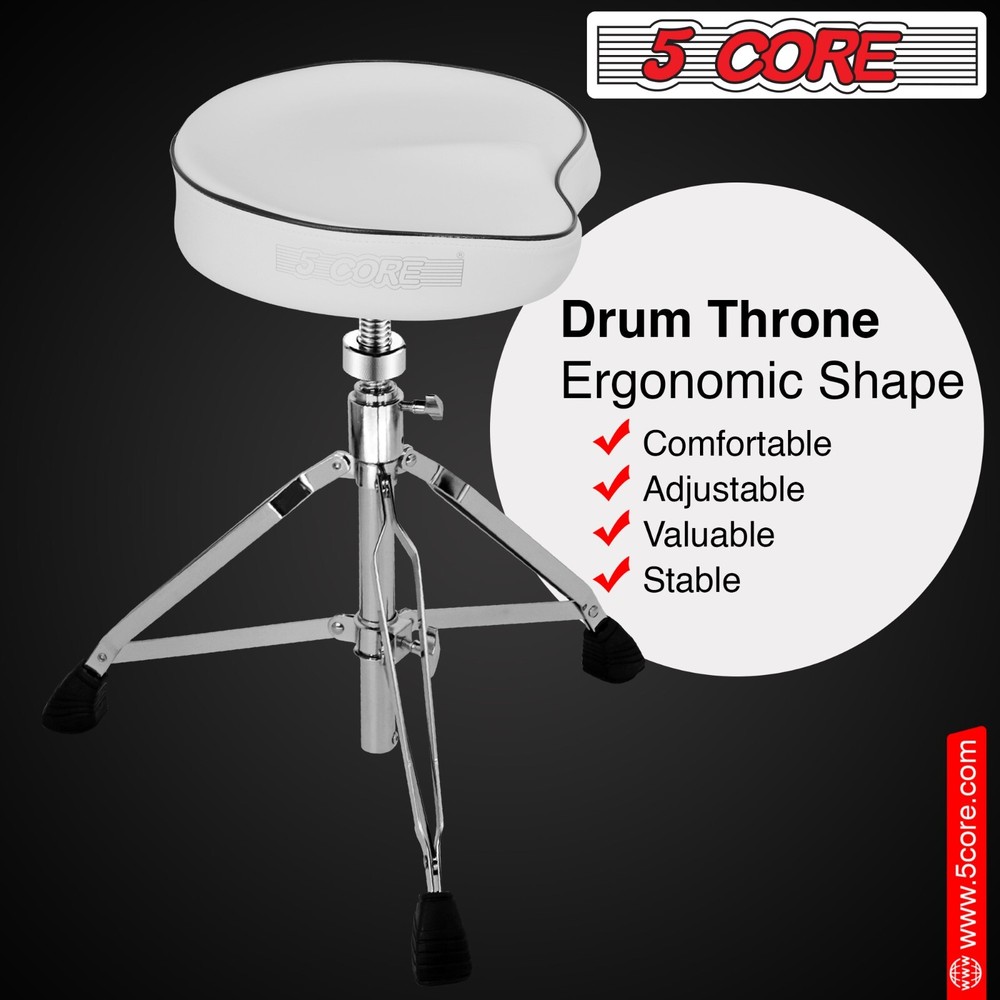 5Core Drum Throne Saddle Height Adjustable Thick Padded Seat Drum Stool Chair