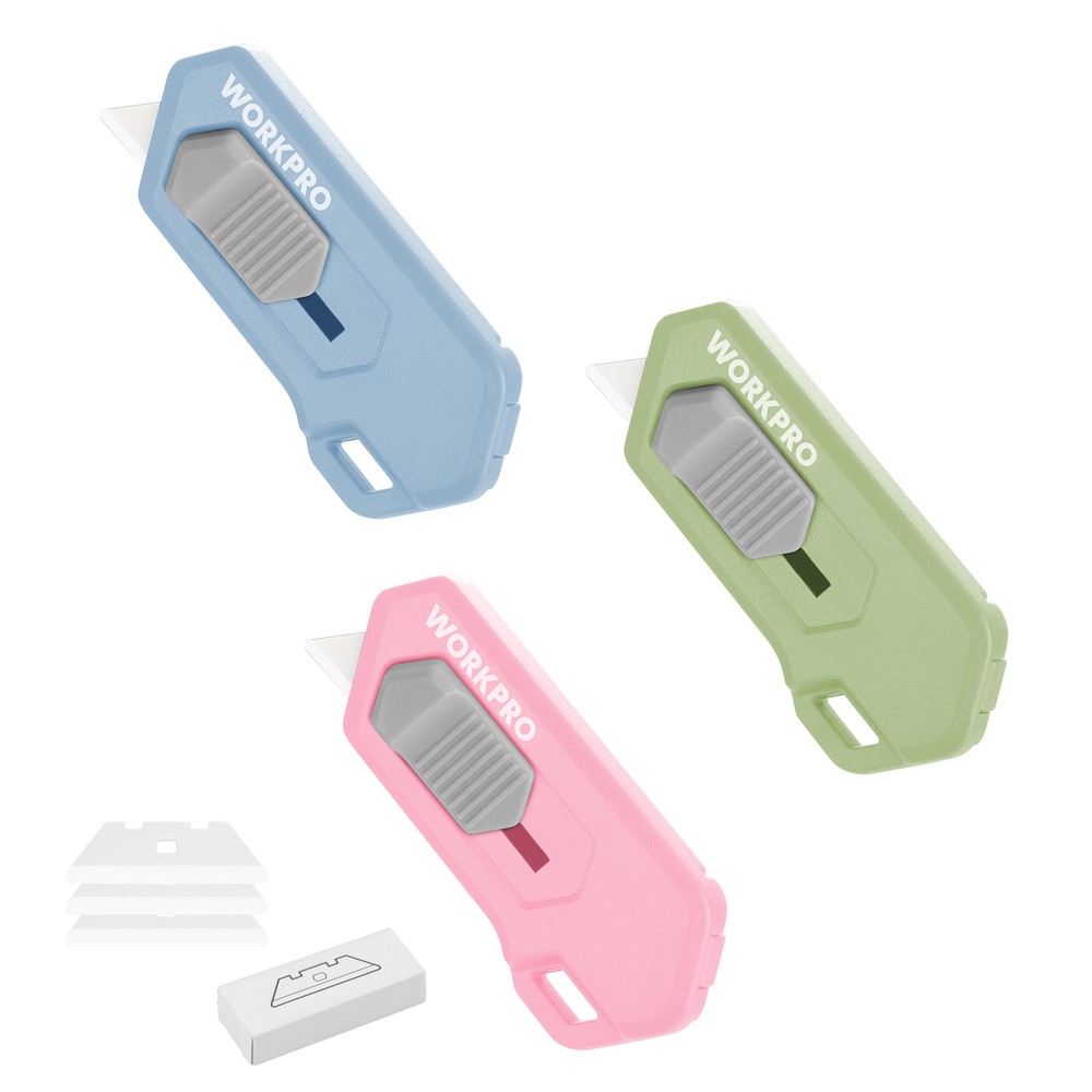 WORKPRO 3PIECES Safe Ceramic Box Cutter Small with Extra Blades Quick Change