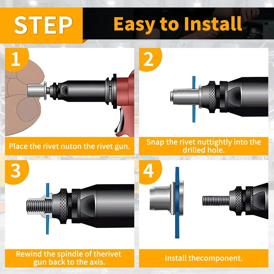 200PCS Metric Rivet Nut Kit M3 M4 M5 M6 M8 Rivnut Threaded Insert Assortment