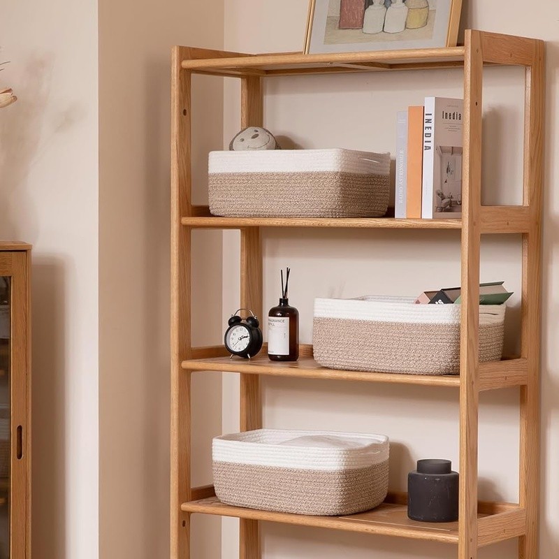 Multifunctional Cotton Rope Storage Baskets Soft Durable Organizer Home Use