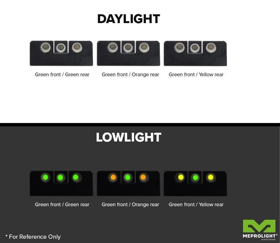 Meprolight Bersa Tru-Dot Night Sight for Thunder 9 & 40. Fixed Set