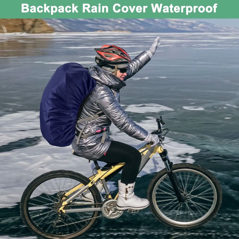 65L-75L Backpack Rain Cover with A Vertical Reflective Strap [Old Blue]