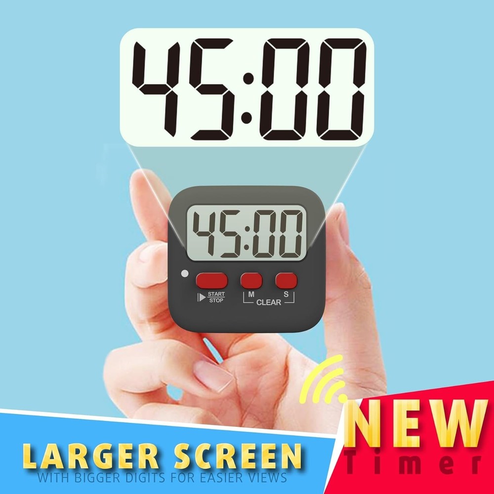 2 Pack Digital Timer for Kids, Magnetic Countdown Kitchen Timers for Cooking,...