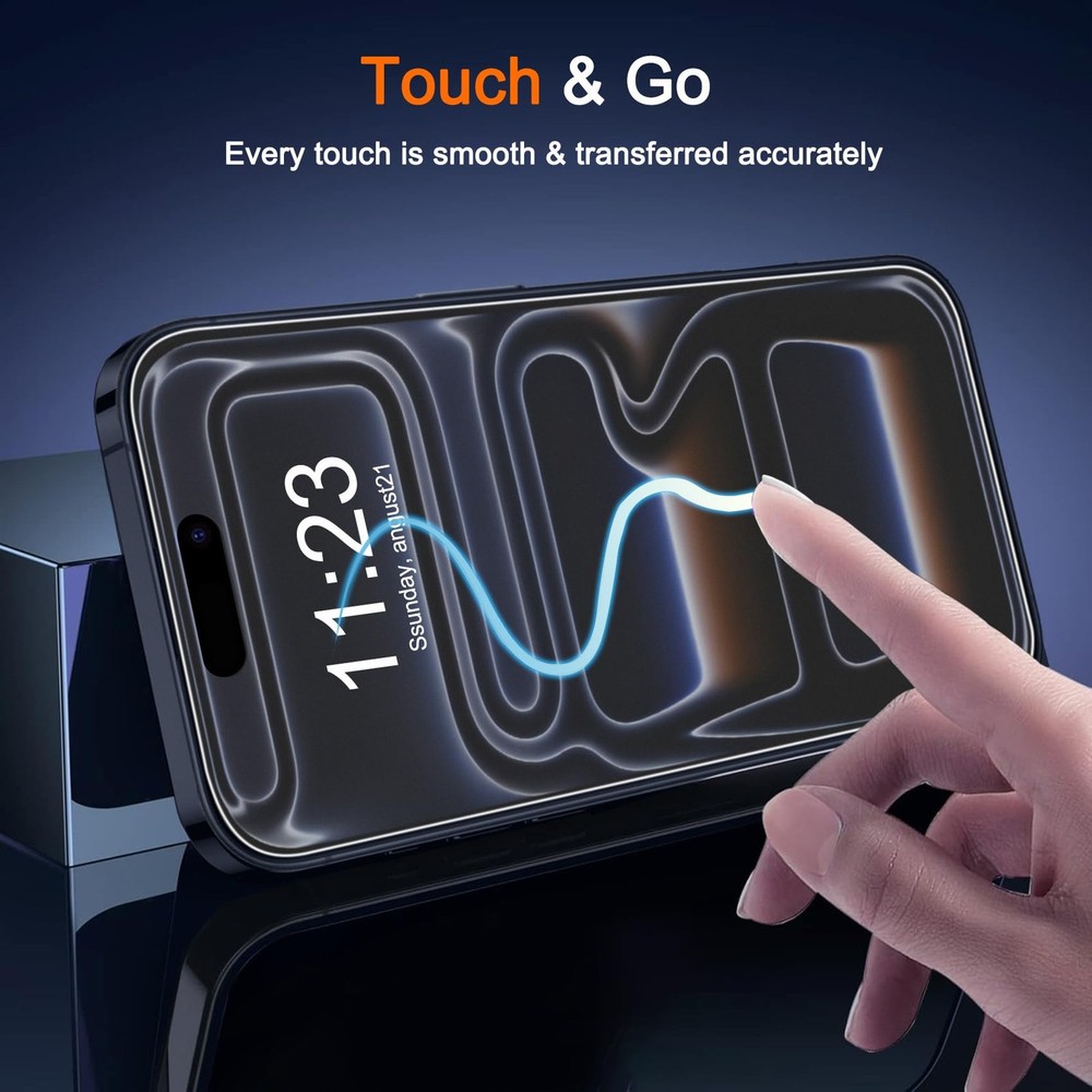 3 Pack Matte Screen Protector for iPhone 17 Pro Phone Case Friendly Tempered ...