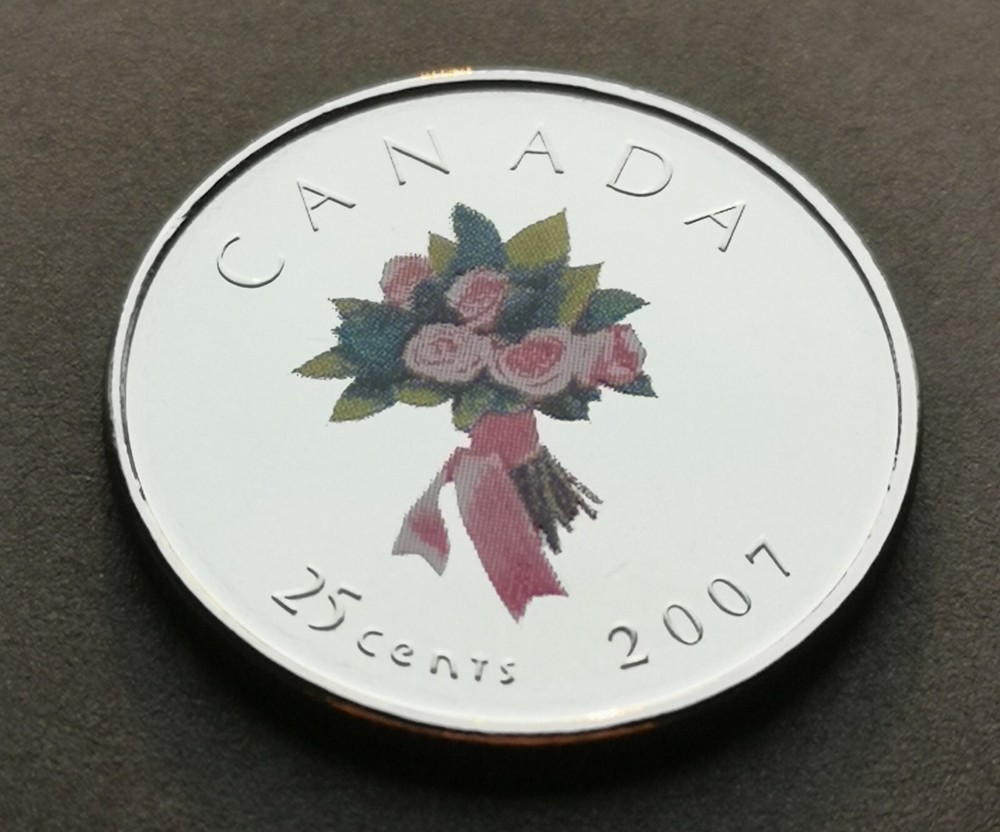 ***  CANADA  25  CENTS  COLOURED  2007  ***  WEDDING  ***