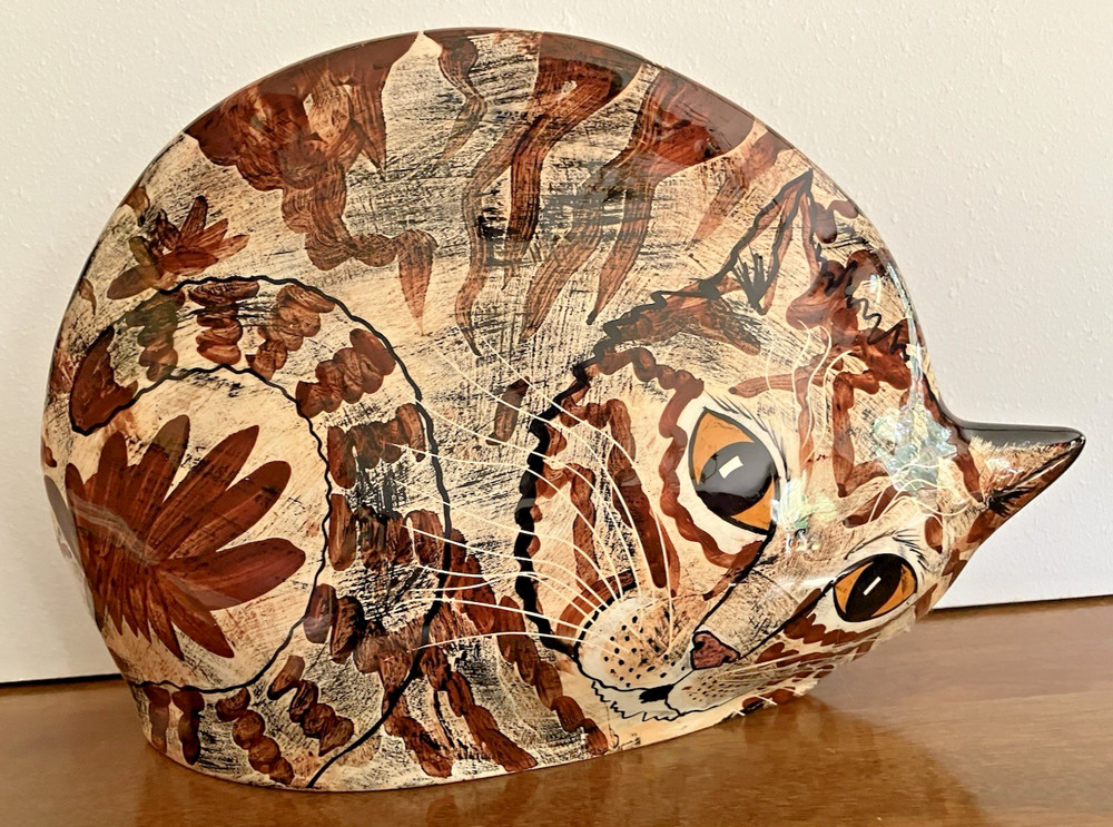 Nina Lyman  Cat Planter Cats Tabby Cat Vase